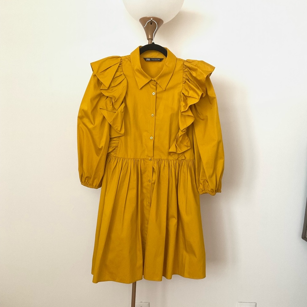 ZARA ruffle dress (Ginger Yellow)